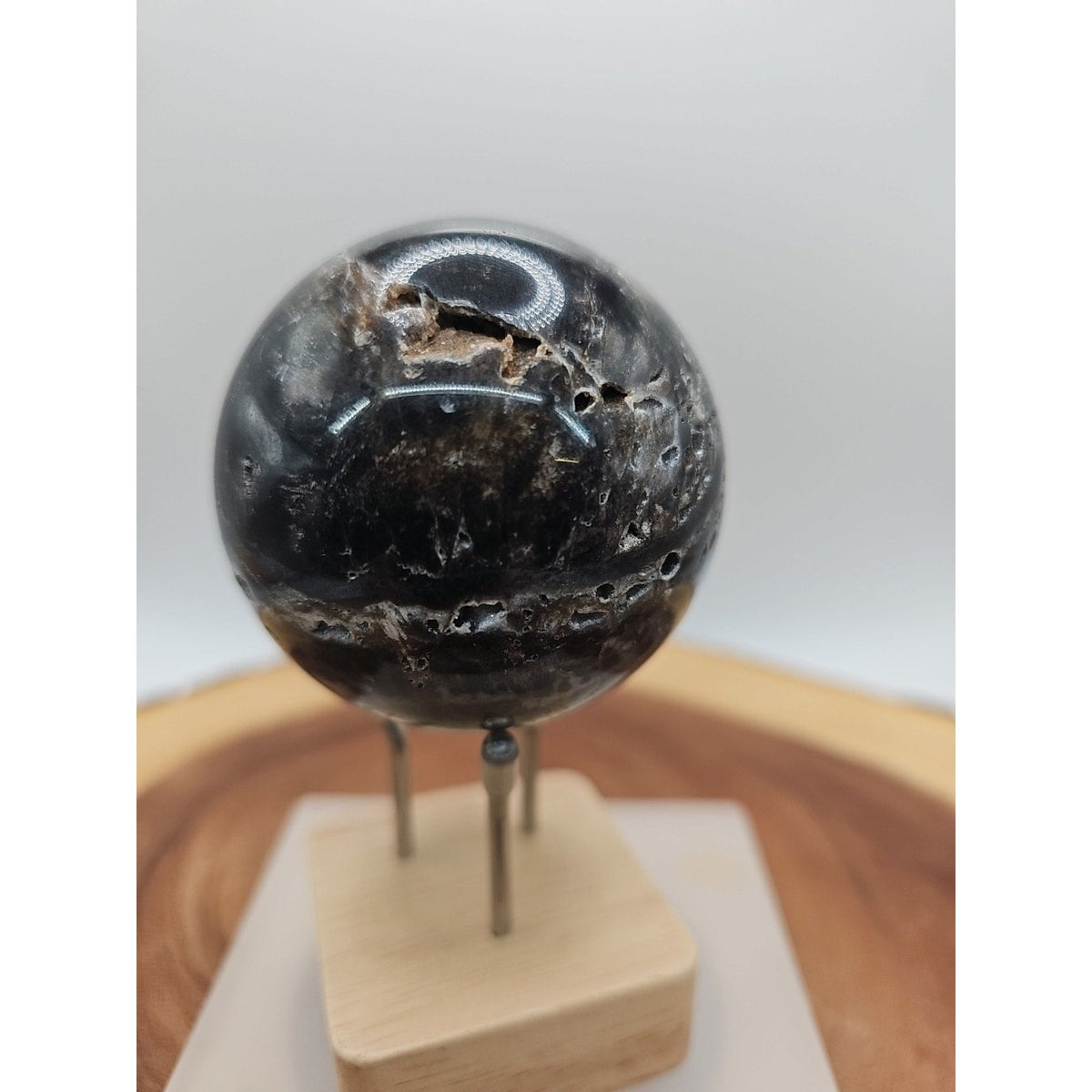 Ocean Jasper Crystal Sphere — 63mm with Display Stand