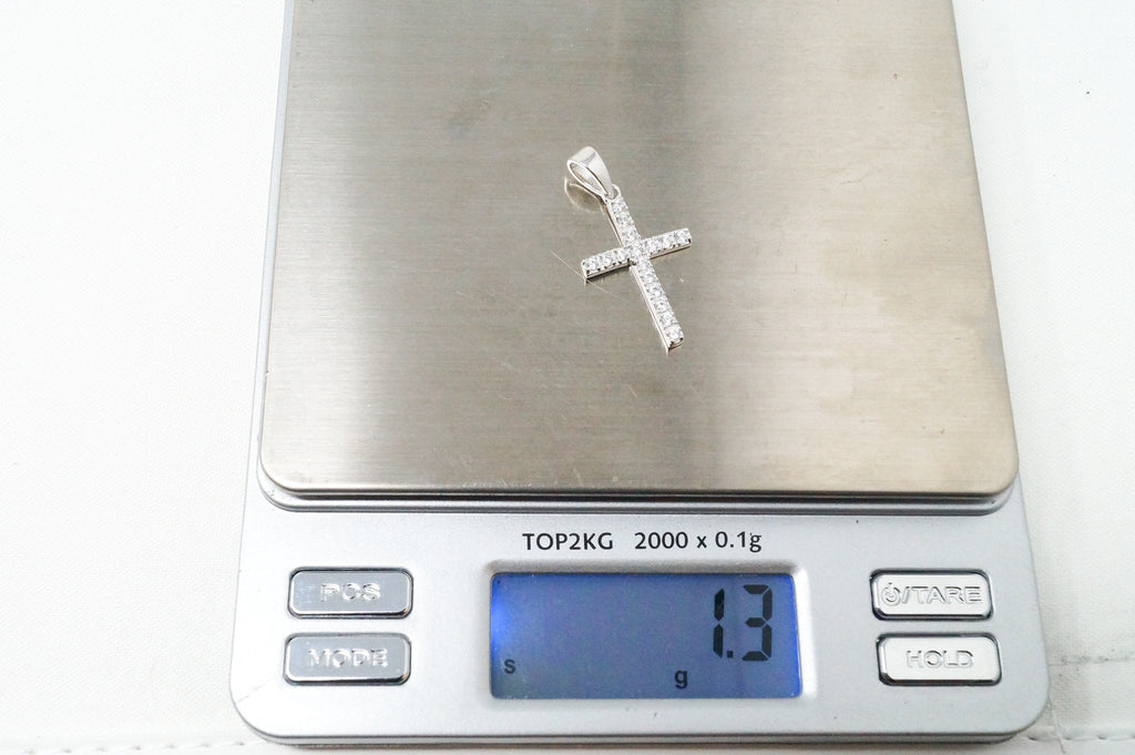 Vintage Cubic Zirconia Cross Sterling Silver Necklace Pendant | Jewelry > Necklaces > Pendants | Wiccan Center