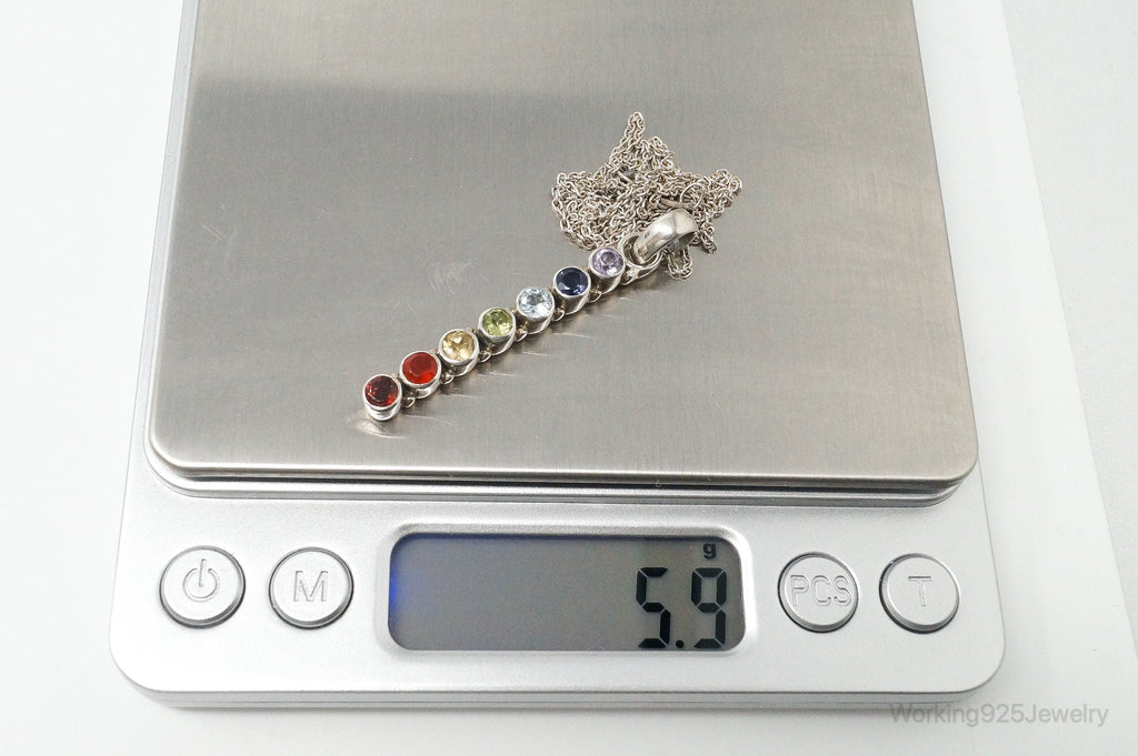 Vintage Multi Gemstone Sterling Silver Necklace | Jewelry > Necklaces > Pendants | Wiccan Center