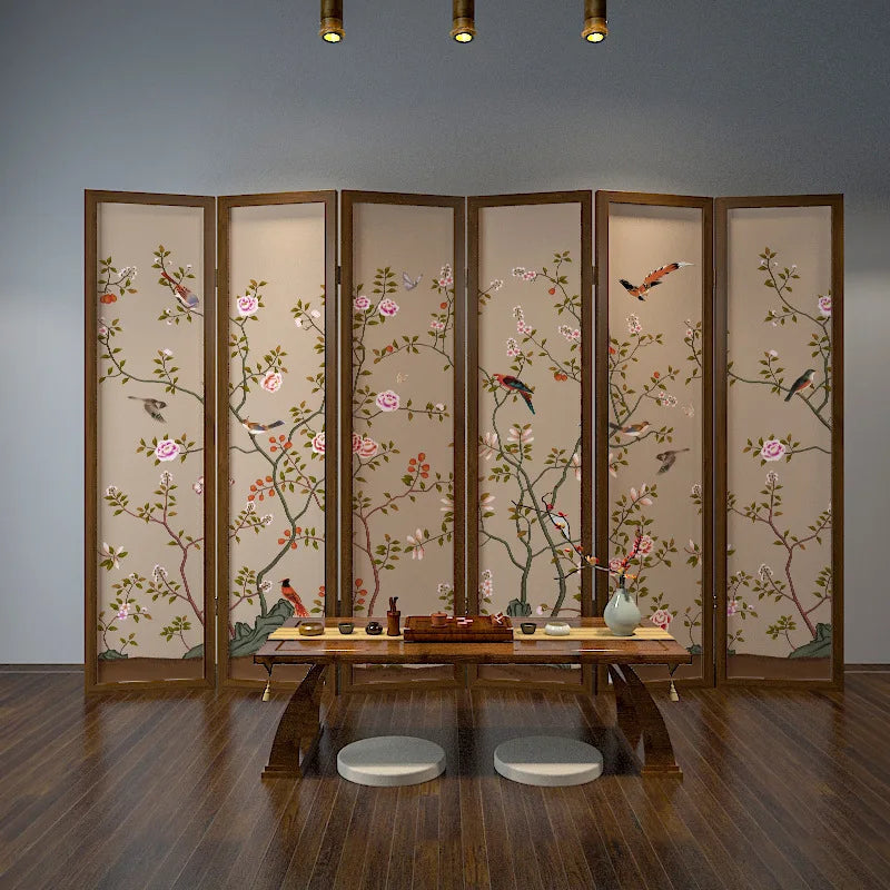 Solid Wood Chinese Folding Screen Partition – Traditional Room Divider