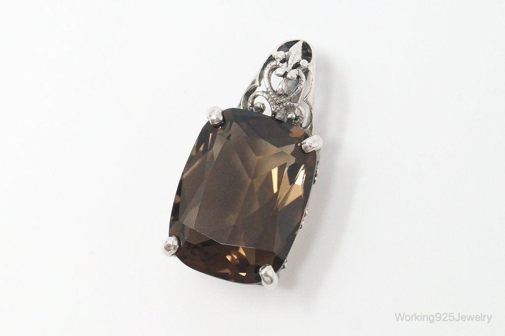 Vintage Designer CNA Large Smoky Topaz Sterling Silver Pendant | Jewelry > Necklaces > Pendants | Wiccan Center