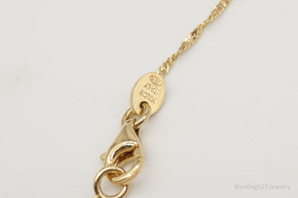 Designer Milor Gold Vermeil Cubic Zirconia Sterling Silver Necklace | Jewelry > Necklaces > Pendants | Wiccan Center
