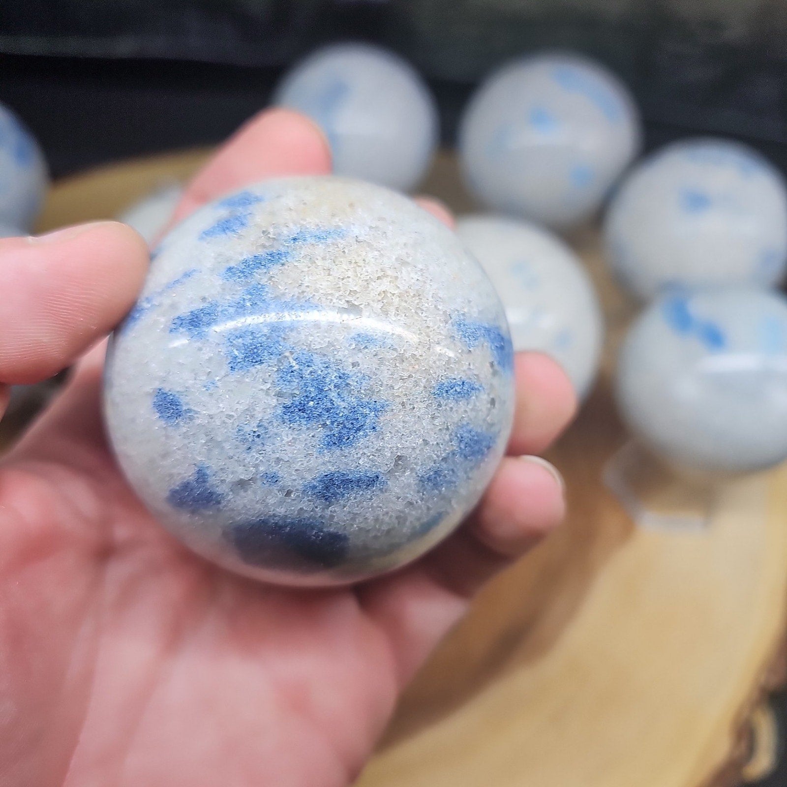 Lazurite Crystal Quartz sphere | Crystal Spheres & Eggs | Wiccan Center