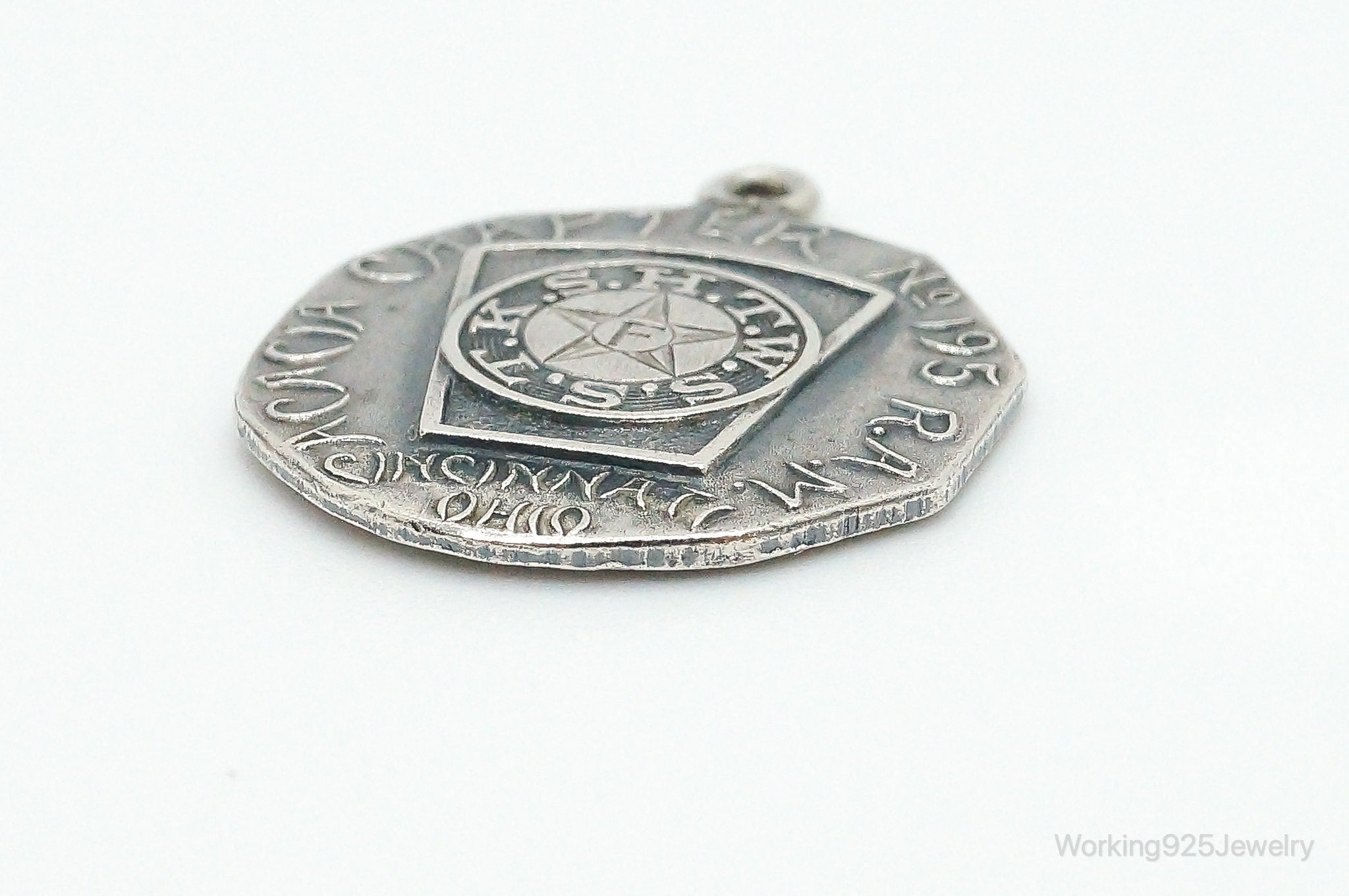 Vintage Acacia Chapter 195 Cincinnati Ohio Sterling Silver Medallion Pendant | Jewelry > Necklaces > Pendants | Wiccan Center