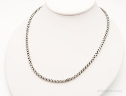 Vintage High Fashion Sterling Silver Puffy Box Chain Link Necklace | Jewelry > Necklaces > Pendants | Wiccan Center