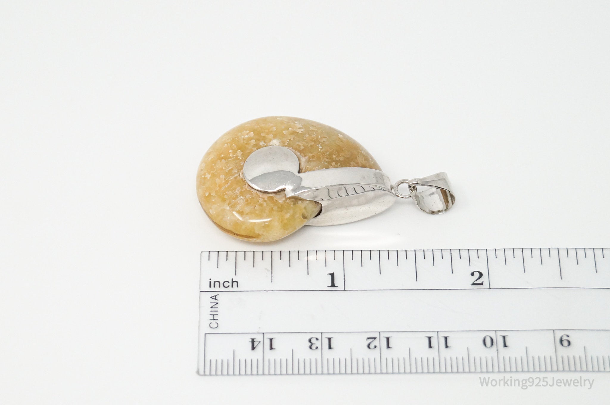Vintage Nautilus Fossil Shell Sterling Silver Chunky Necklace Pendant | Jewelry > Necklaces > Pendants | Wiccan Center