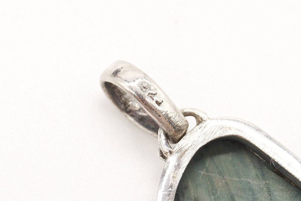 Vintage Large Jasper Sterling Silver Pendant | Jewelry > Necklaces > Pendants | Wiccan Center