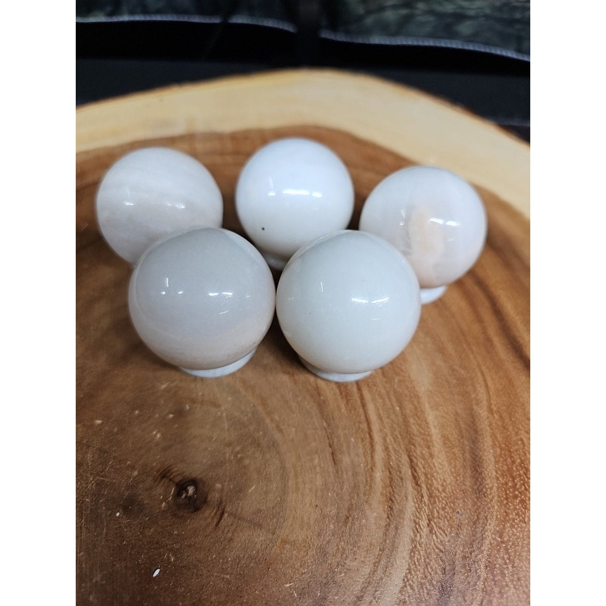 1each Natural Quartz Crystal Jasper Sphere Ball Healing 40mm W/ring Stand Random