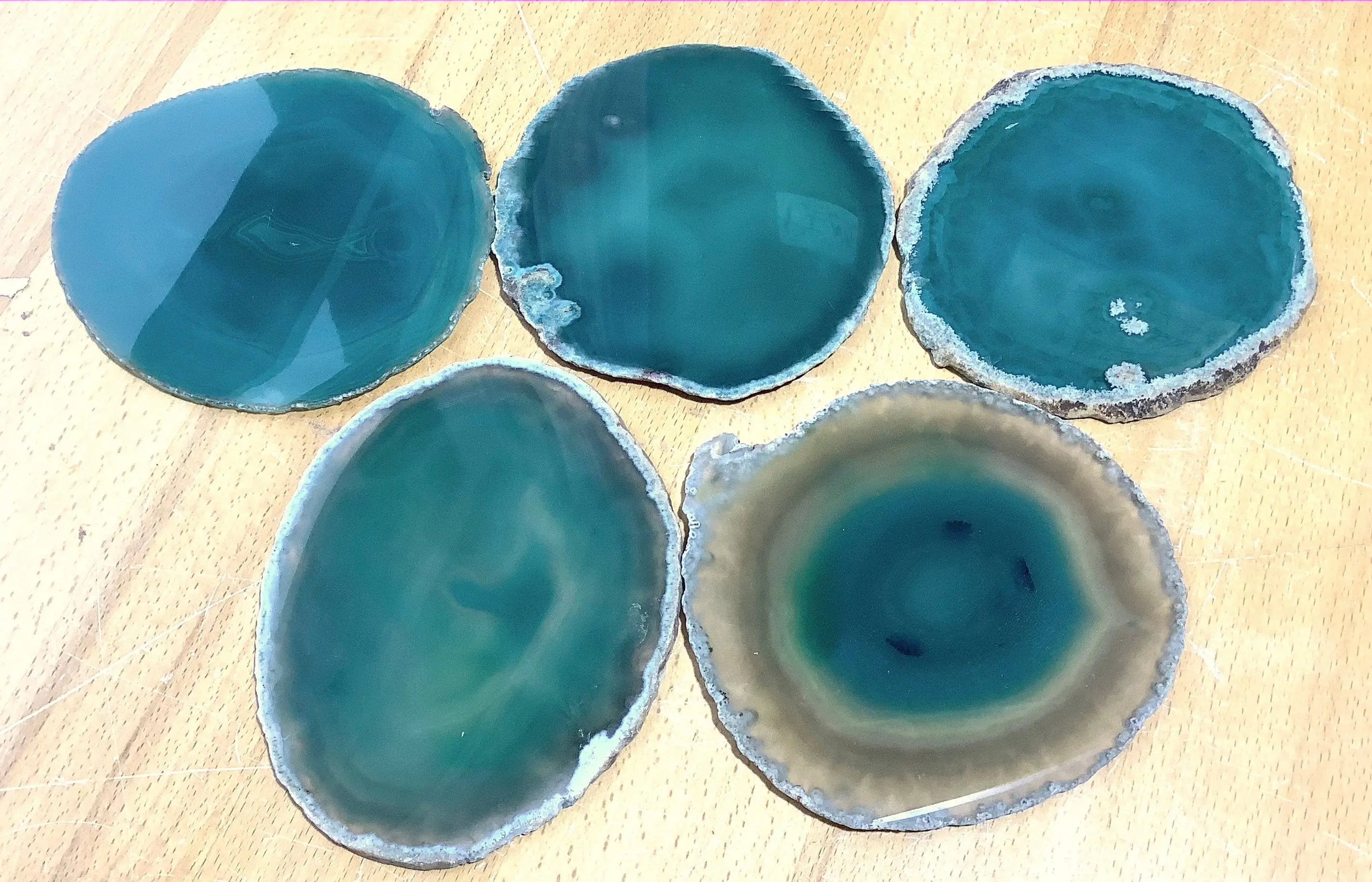 Large Agate Slice (4.5 - 5 Inches) Size #5 Round Crystal Slab Polished Escort Place Cards Coaster Amazing Crystals