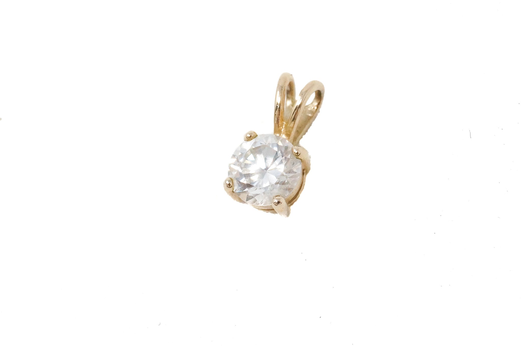 Vintage Gold Vermeil Cubic Zirconia Stone Sterling Silver Necklace Pendant | Jewelry > Necklaces > Pendants | Wiccan Center