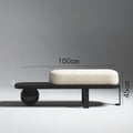 Lamb-Fleece Upholstered Sofa Stool – Elegant Bench for Living Room & Fitting Room