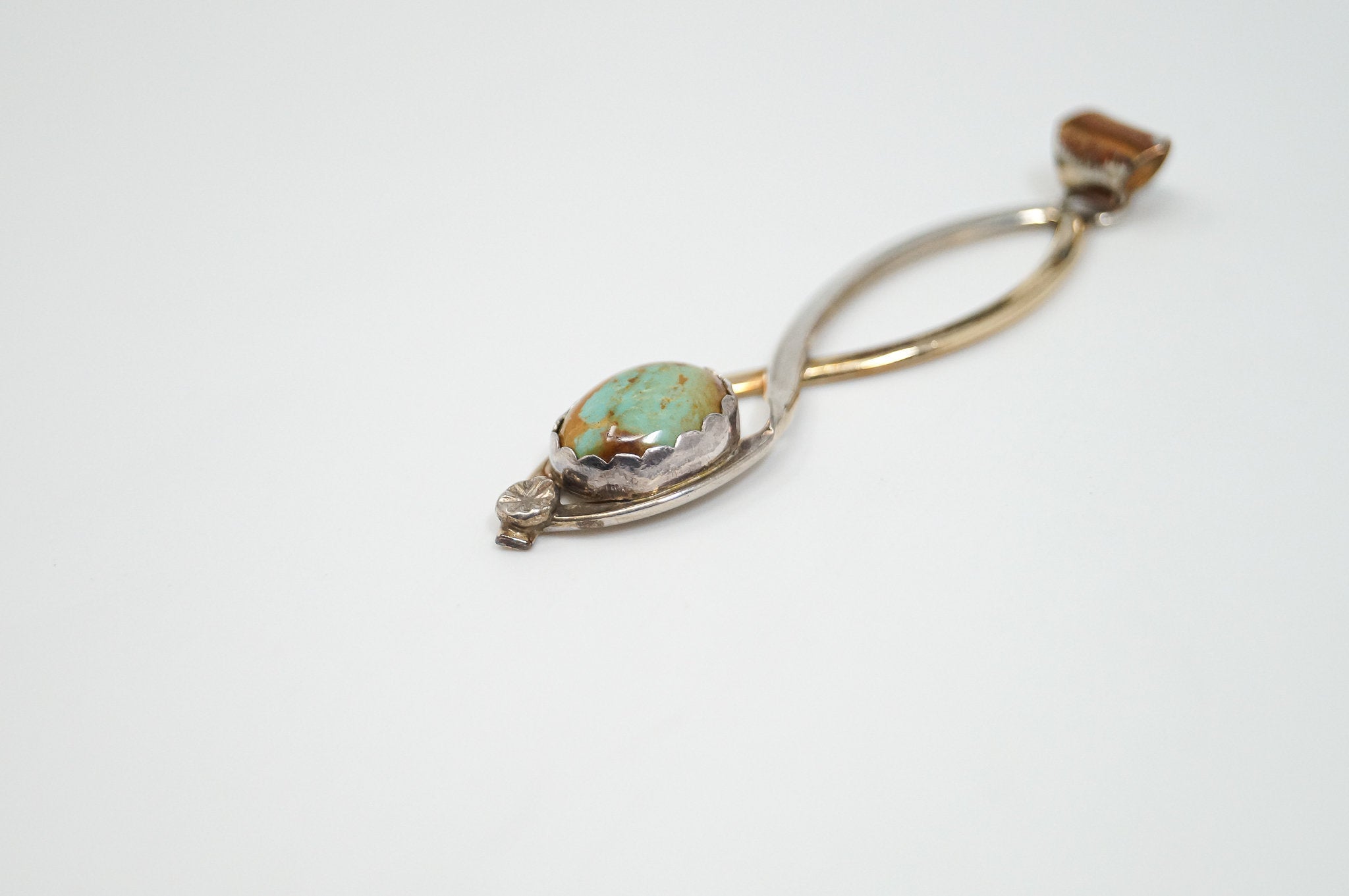 Vintage Native American 12K GF Green Turquoise Sterling Silver Pendant | Jewelry > Necklaces > Pendants | Wiccan Center