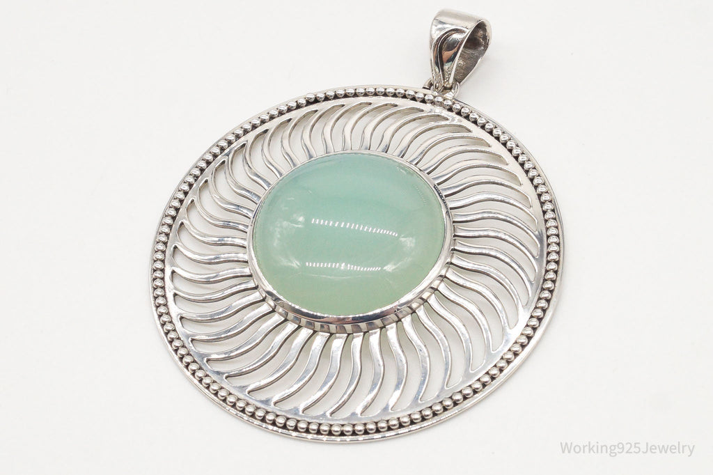 Large India Designer Doug Paulus Chalcedony Sterling Silver Pendant | Jewelry > Necklaces > Pendants | Wiccan Center