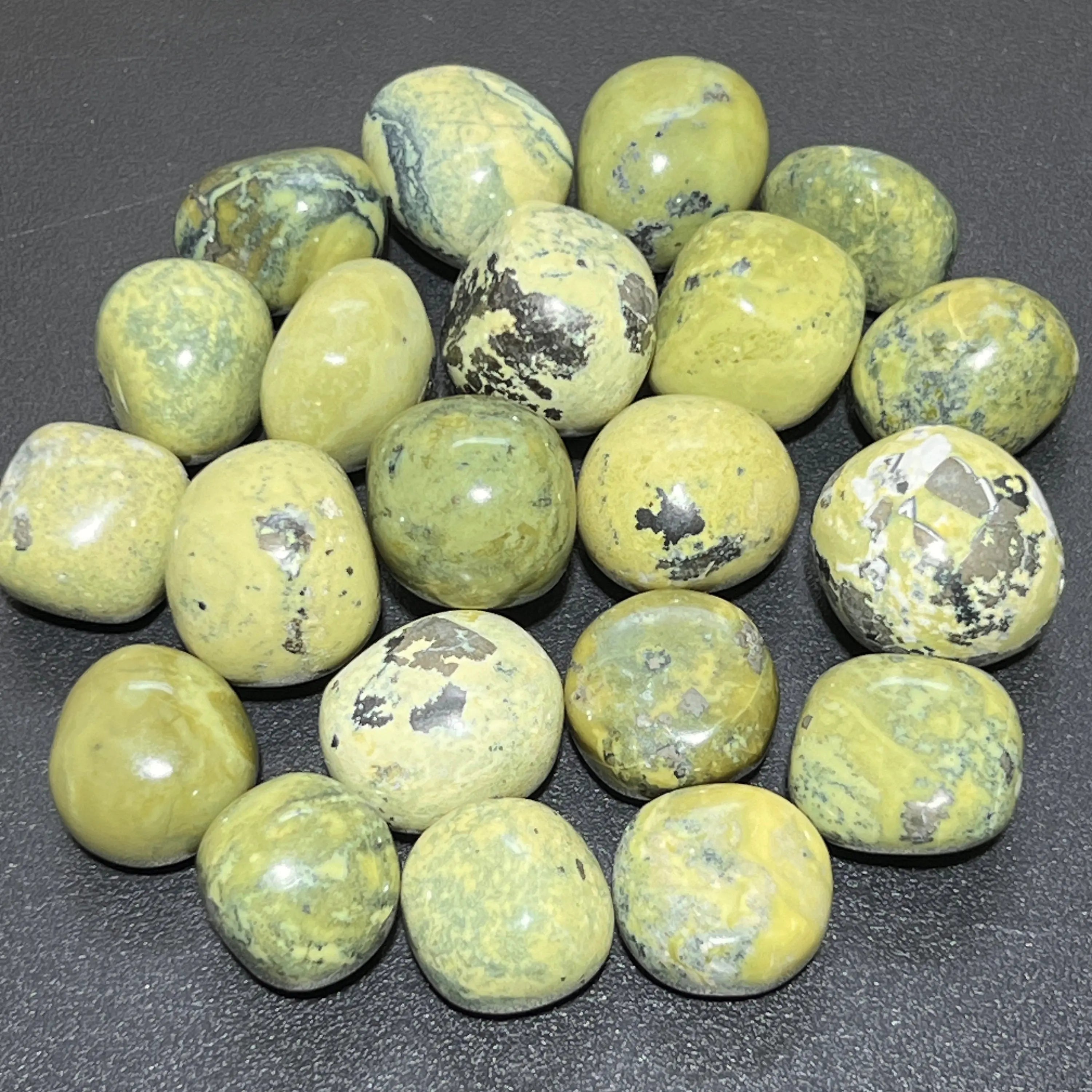 Green Serpentine Tumbled Stones (By The Piece or Pound) | Home & Living > Home Decor > Home Accents > Rocks & Geodes | Wiccan Center