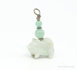 Vintage Carved Pig Jade Pendant | Jewelry > Necklaces > Pendants | Wiccan Center