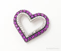 Vintage Open Heart Pink White Cubic Zirconia Sterling Silver Pendant | Jewelry > Necklaces > Pendants | Wiccan Center