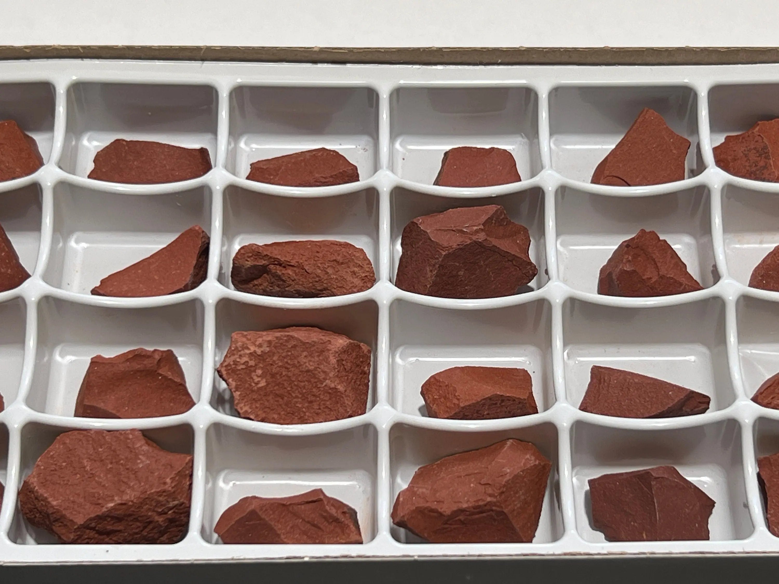 Red Jasper Rough Raw Stones (24 Pcs) Boxed Flat | Home & Living > Home Decor > Home Accents > Rocks & Geodes | Wiccan Center