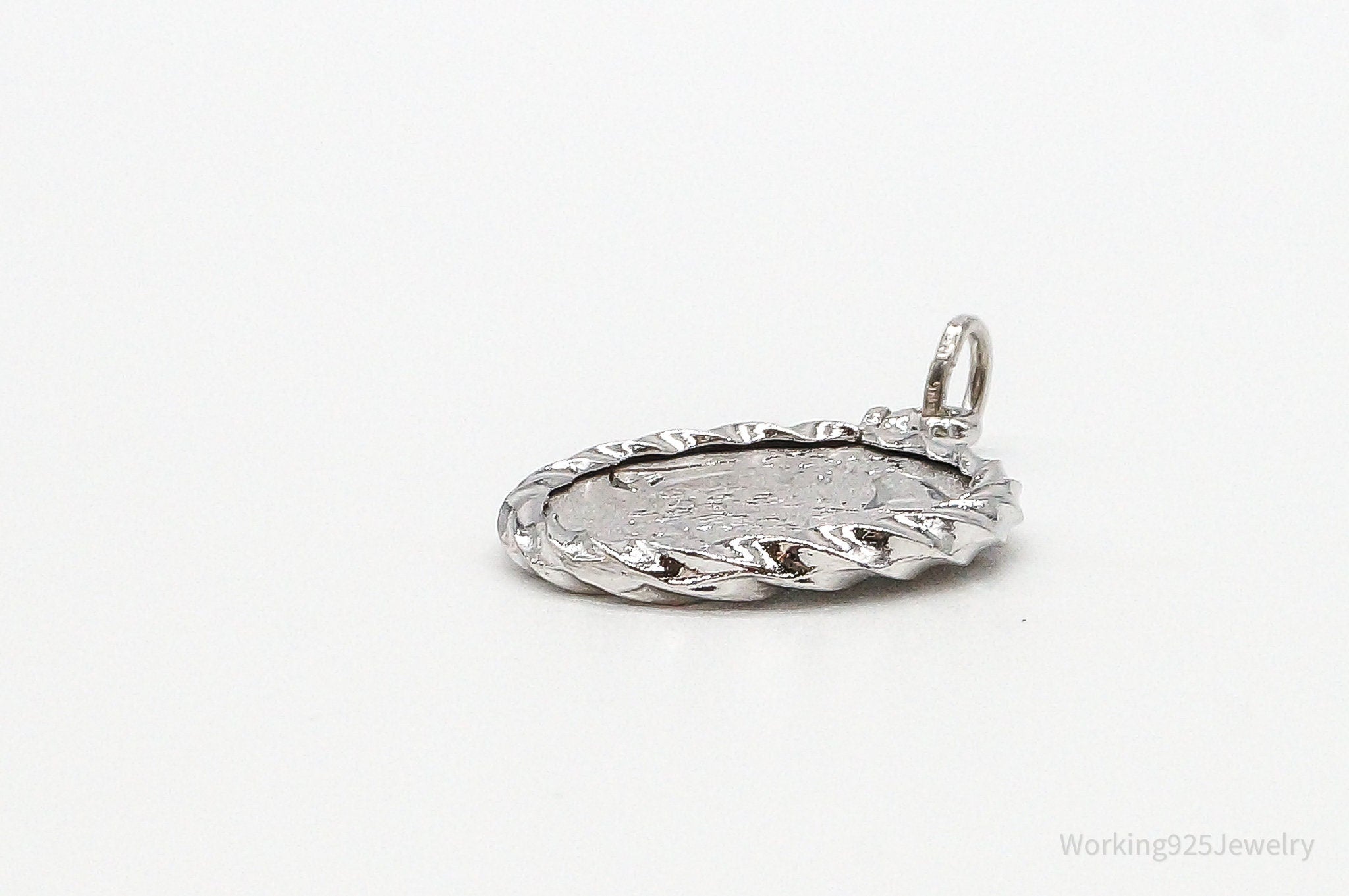 Vintage "Merry Xmas" Etched Bells Sterling Silver Pendant | Jewelry > Necklaces > Pendants | Wiccan Center