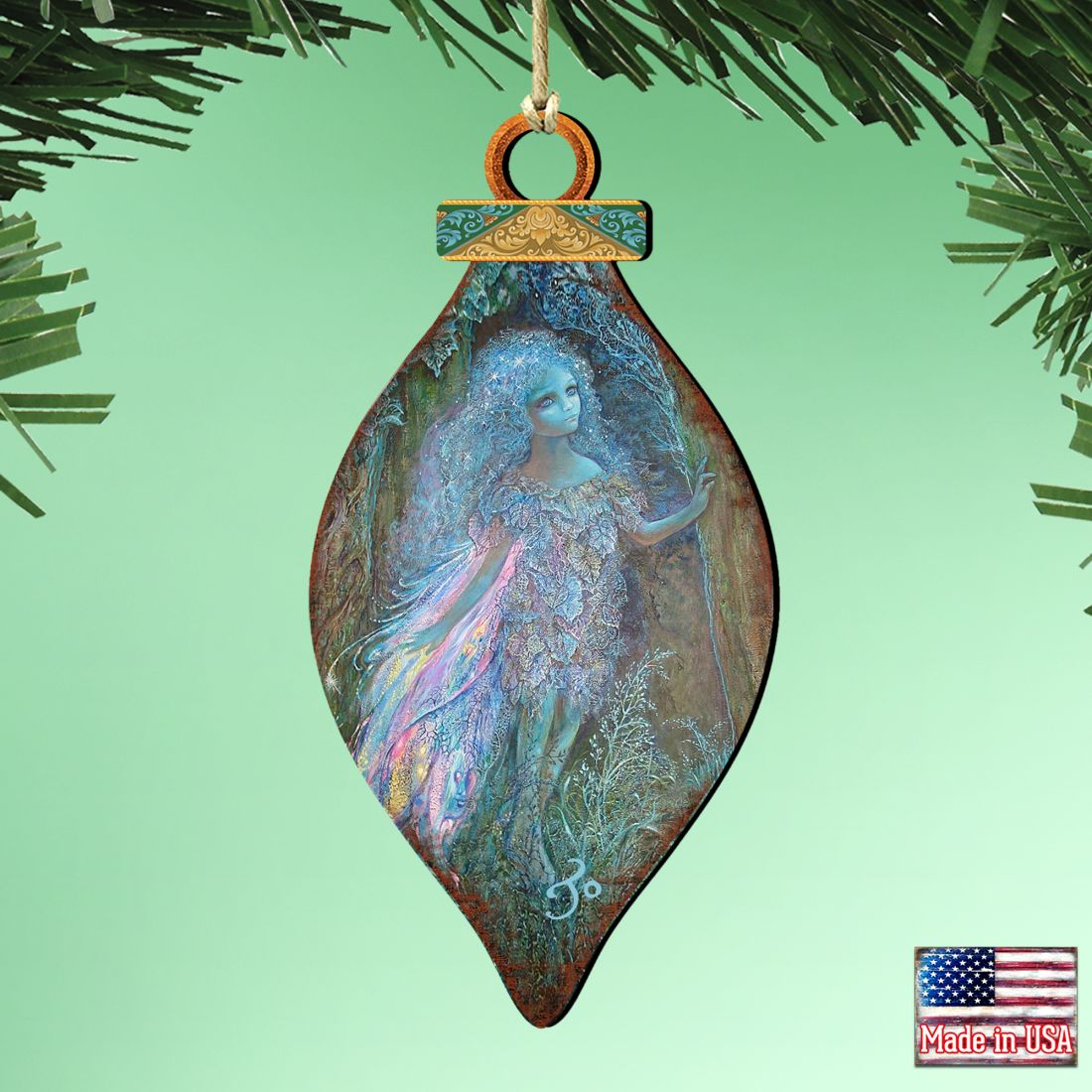 Forest Fairy Wooden Ornaments by Josephine Wall - Christmas Decor - 845620-JW | Wooden Ornaments | Wiccan Center