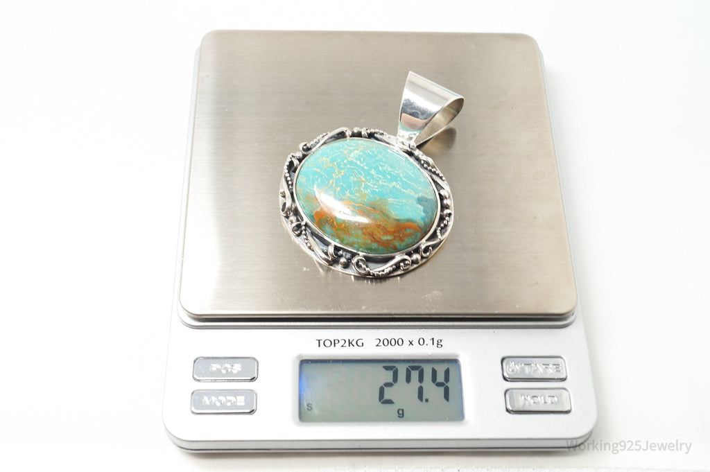 Vtg Designer Desert Rose Trading Co Turquoise Sterling Silver Necklace Pendant | Jewelry > Necklaces > Pendants | Wiccan Center