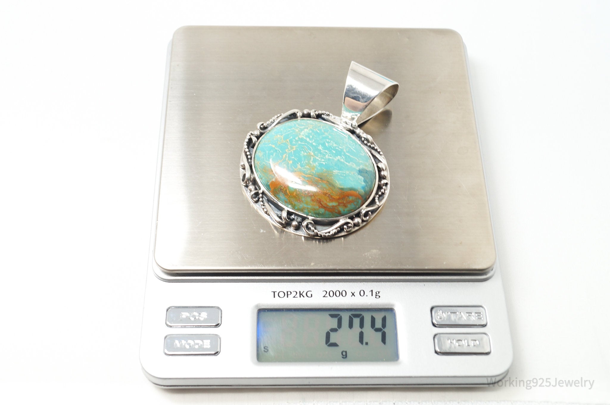 Vtg Designer Desert Rose Trading Co Turquoise Sterling Silver Necklace Pendant | Jewelry > Necklaces > Pendants | Wiccan Center
