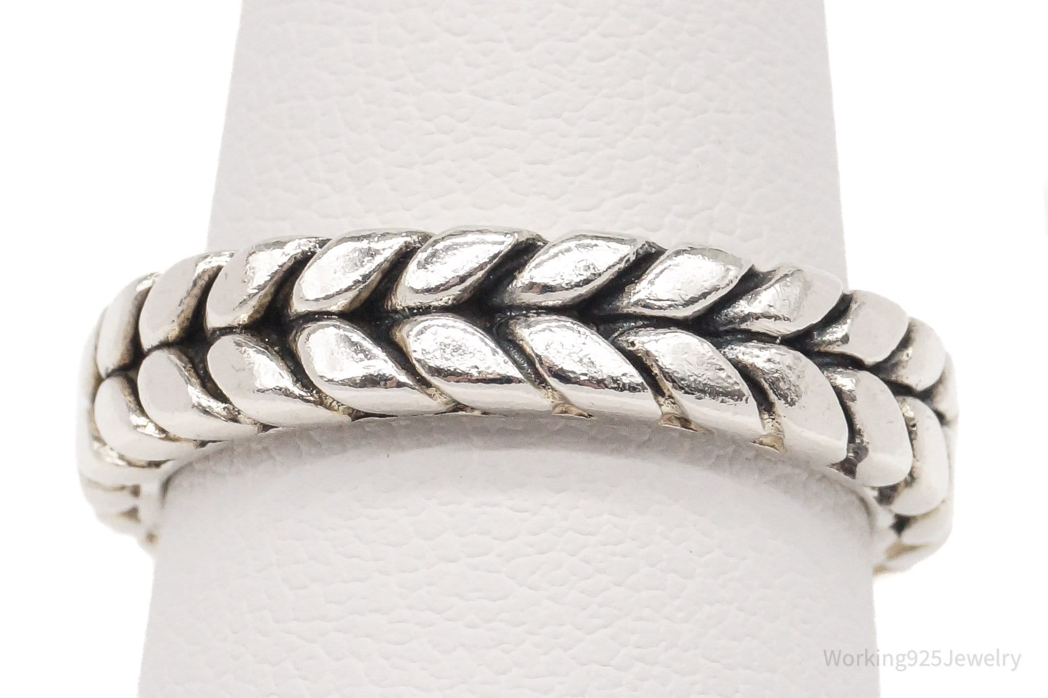 Vintage Cable Cord Rope Braid Sterling Silver Ring - Size 7.75 | Jewelry > Rings | Wiccan Center