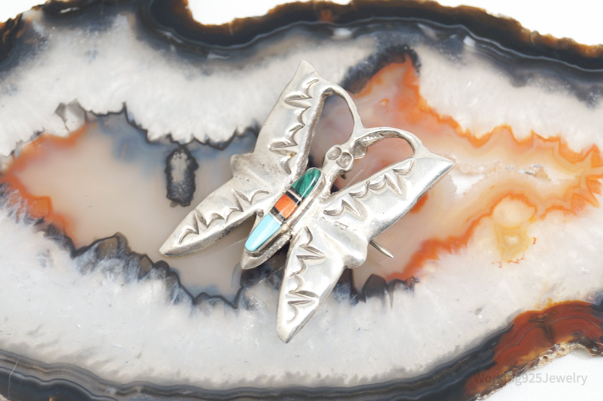 Vintage Native American Wilbur Musket Jr Navajo Sterling Silver Brooch Pendant | Jewelry > Necklaces > Pendants | Wiccan Center