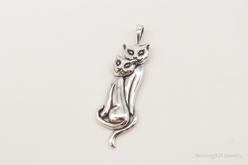 Vintage Designer KABANA Kittens Cats Sterling Silver Pendant | Jewelry > Necklaces > Pendants | Wiccan Center
