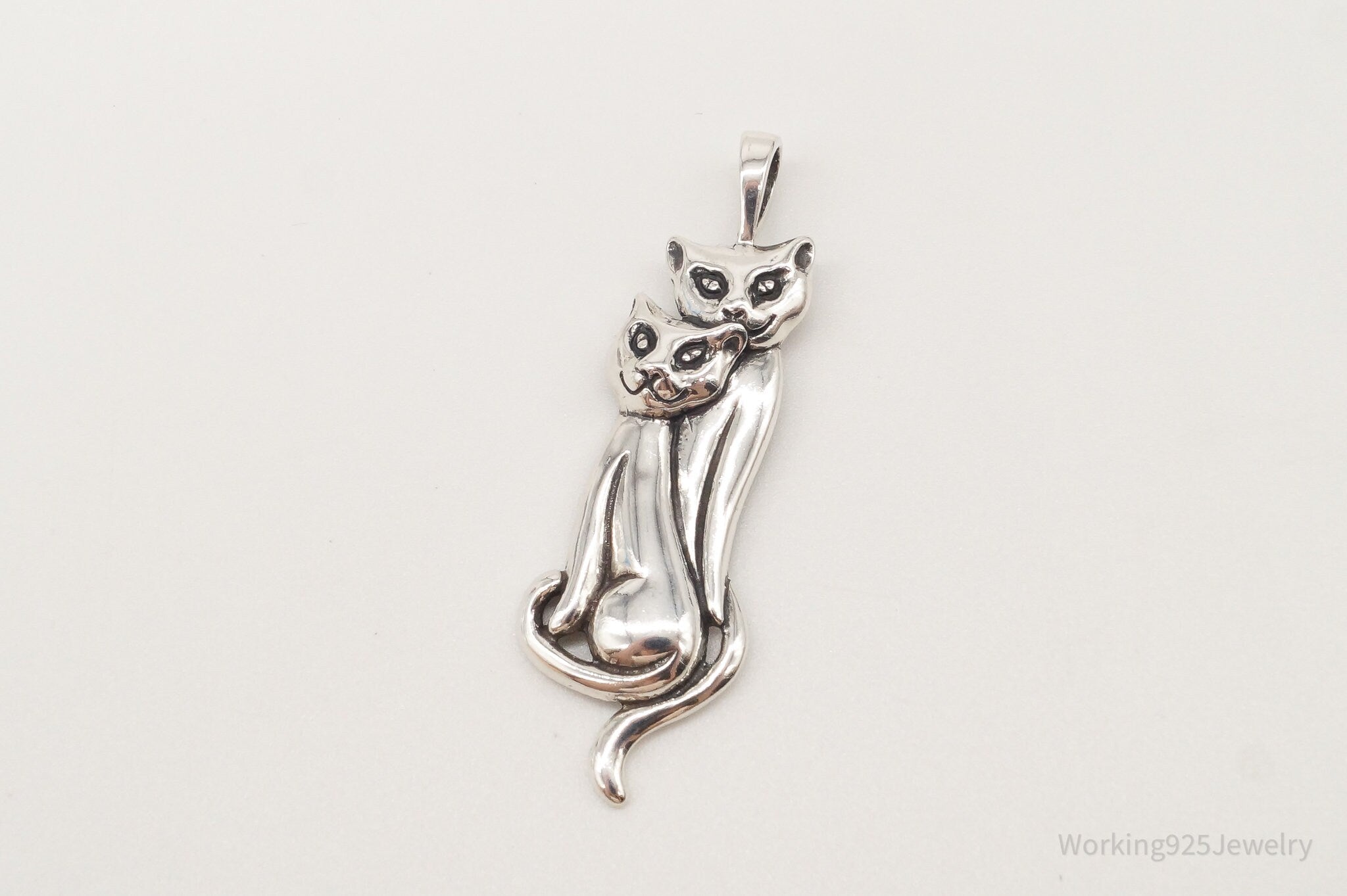 Vintage Designer KABANA Kittens Cats Sterling Silver Pendant | Jewelry > Necklaces > Pendants | Wiccan Center