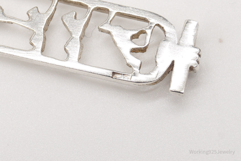 Vintage Large Egyptian Cartouche Sterling Silver Necklace | Jewelry > Necklaces > Pendants | Wiccan Center