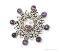 RARE Vintage Designer Carmen Beckmann Amethyst Sterling Silver Brooch Pendant | Jewelry > Necklaces > Pendants | Wiccan Center