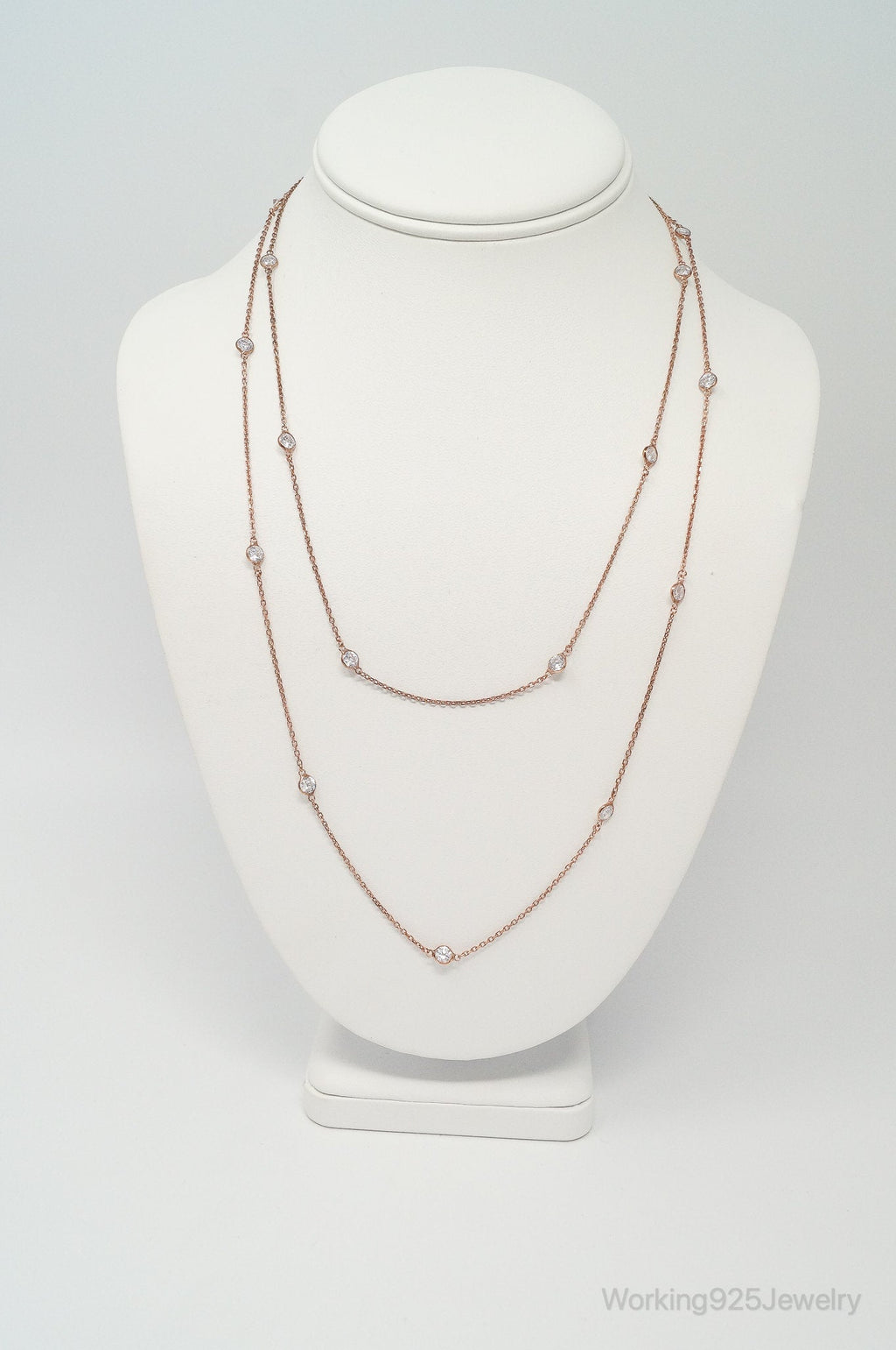 Vintage Rose Gold Vermeil Cubic Zirconia Sterling Silver Necklace | Jewelry > Necklaces > Pendants | Wiccan Center