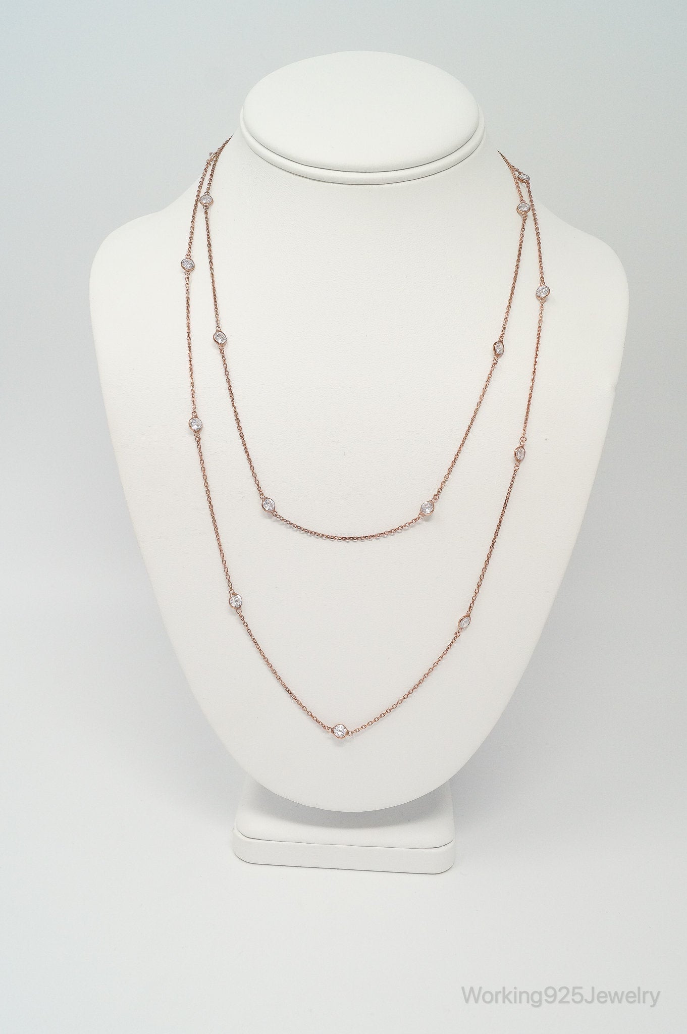 Vintage Rose Gold Vermeil Cubic Zirconia Sterling Silver Necklace | Jewelry > Necklaces > Pendants | Wiccan Center