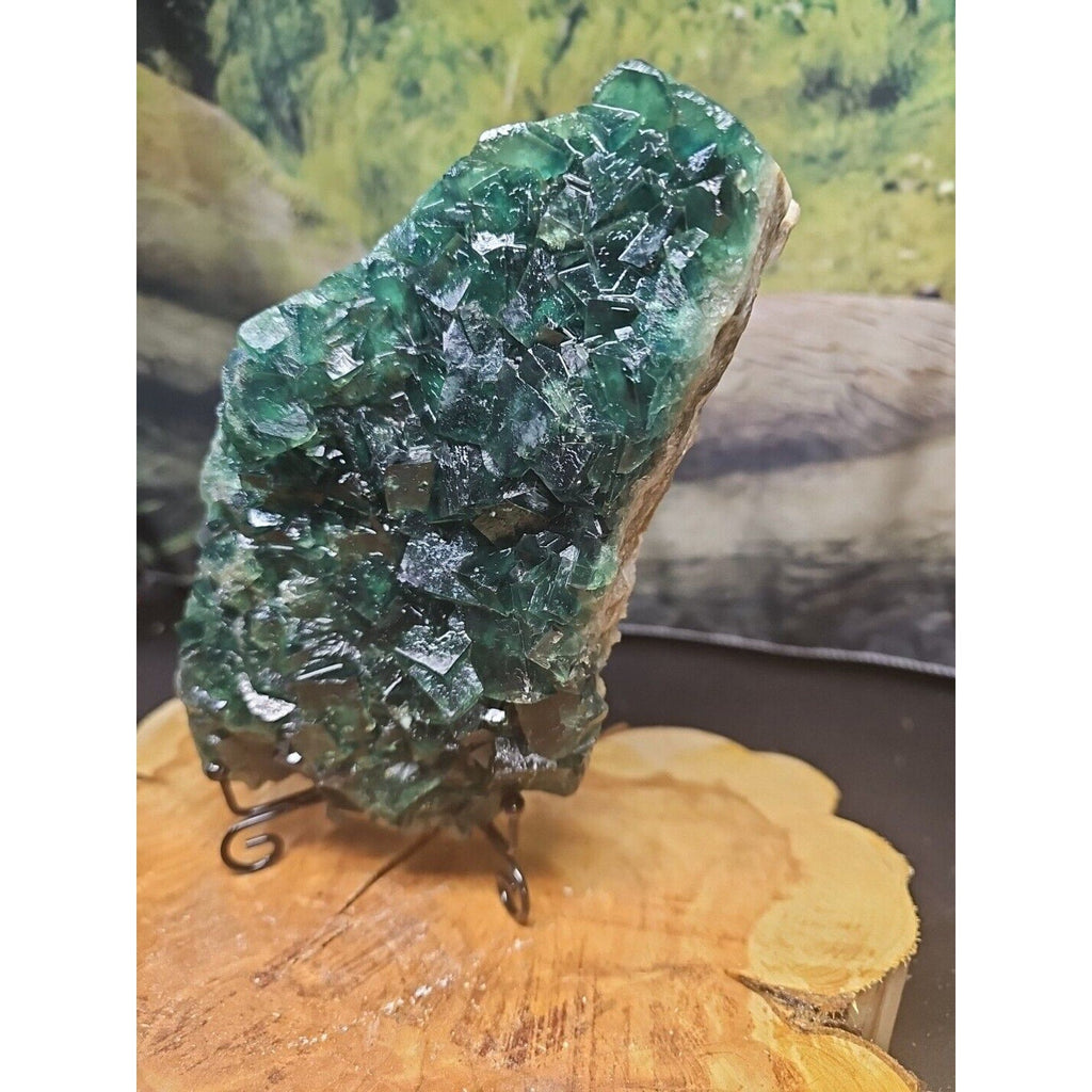 3.2lb NATURAL Green FLUORITE Quartz Crystal Cluster Mineral Specimen | Geodes & Clusters | Wiccan Center