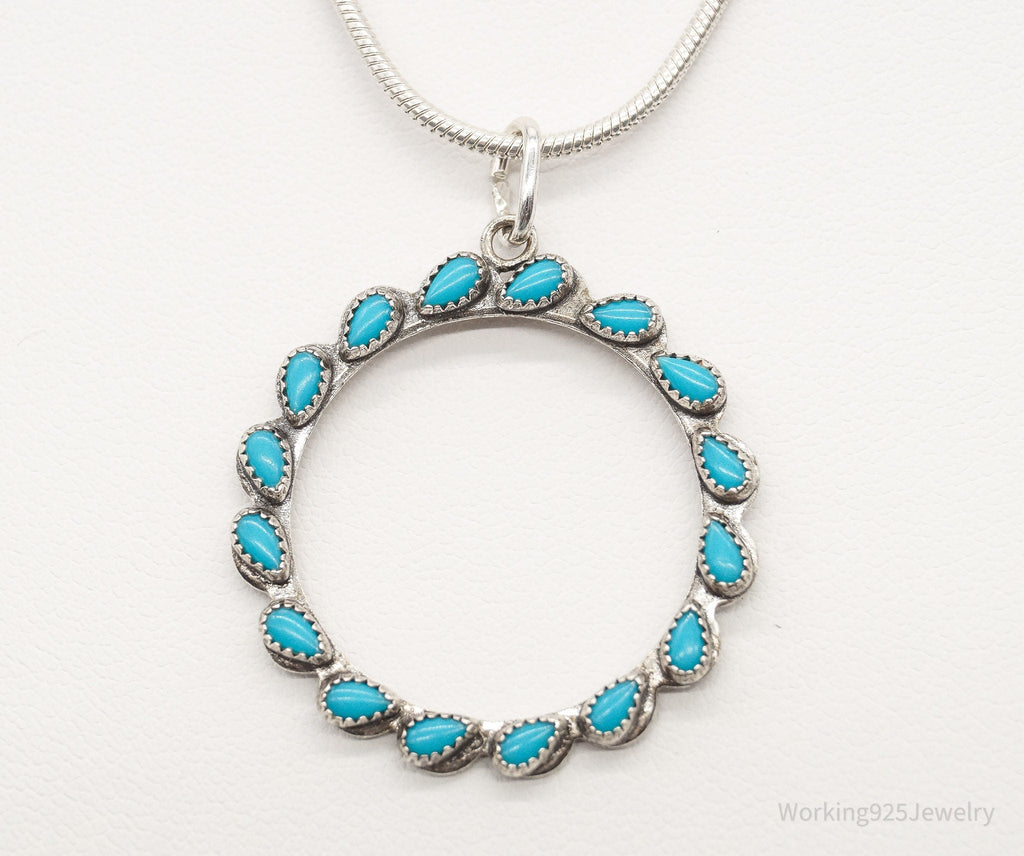 Vintage Native American Turquoise Sterling Silver Necklace | Jewelry > Necklaces > Pendants | Wiccan Center