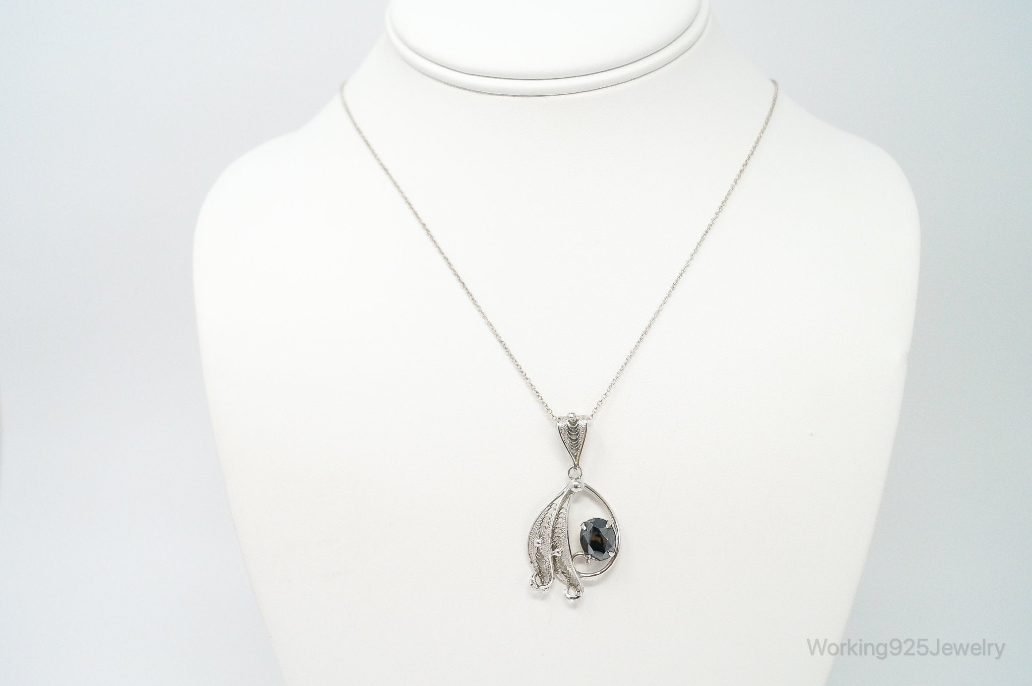Vintage Designer Sorrento Hematite Sterling Silver Necklace | Jewelry > Necklaces > Pendants | Wiccan Center