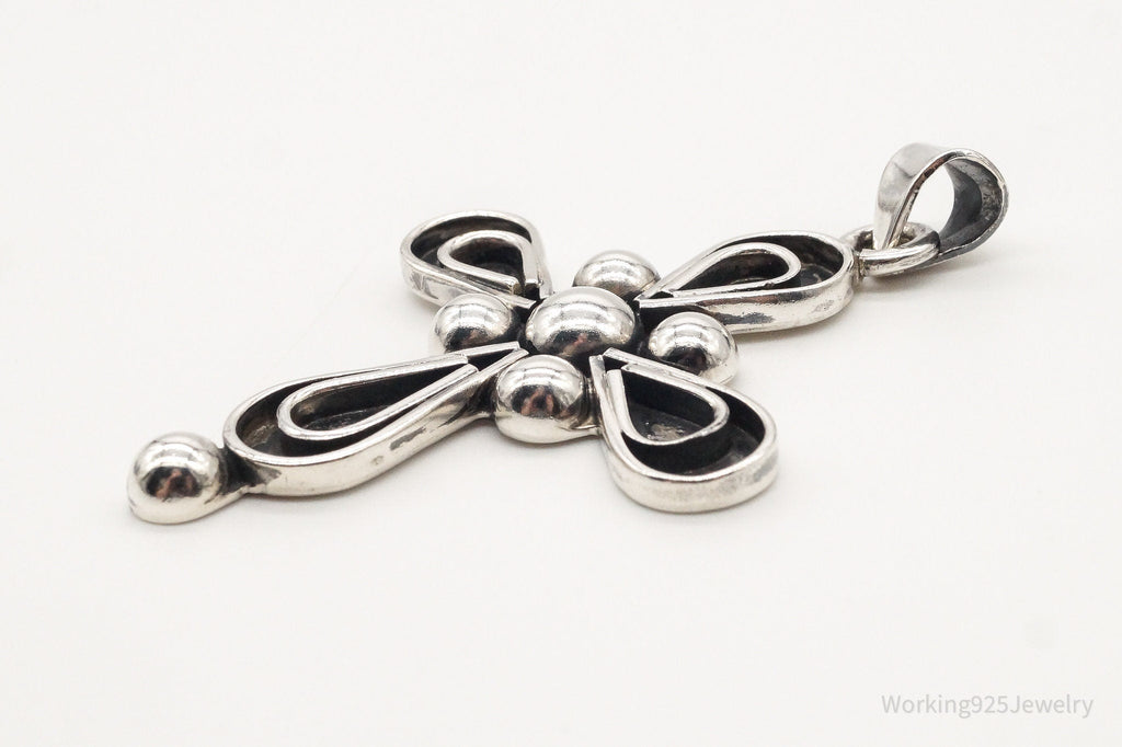 VTG RARE Large Mexico Modernist Bernice Goodspeed Sterling Silver Cross Pendant | Jewelry > Necklaces > Pendants | Wiccan Center