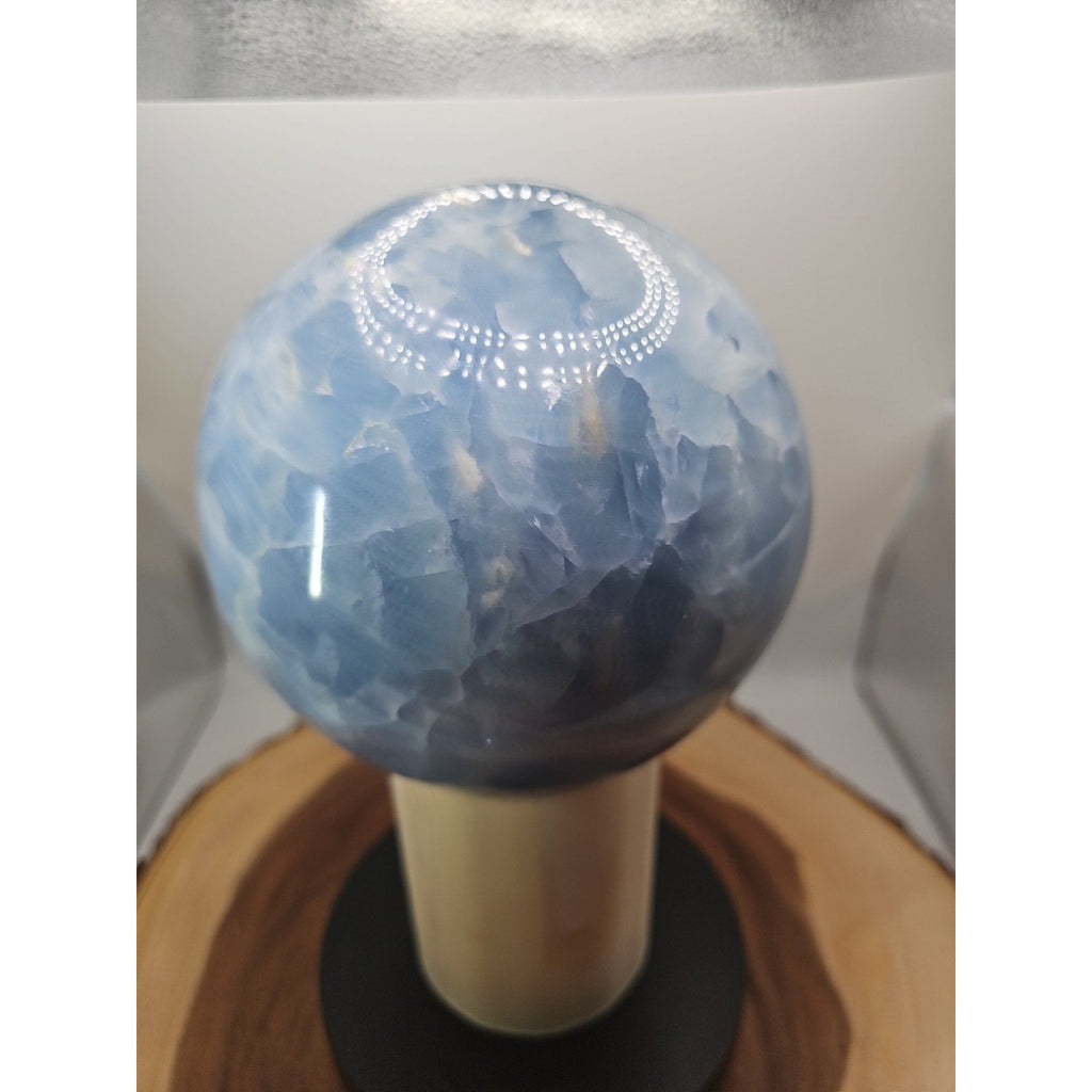 9.17LB Natural Blue crystalThe bal Quartz carved crystal decoration healing | Crystal Spheres & Eggs | Wiccan Center