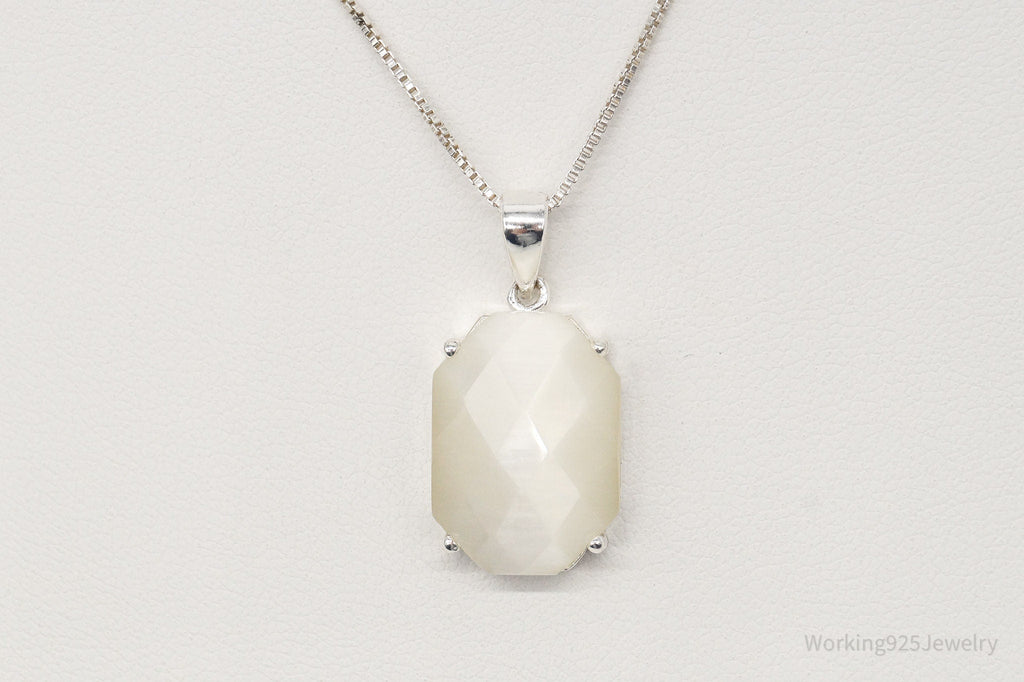 Vintage Art Deco Style Mother of Pearl Sterling Silver Necklace | Jewelry > Necklaces > Pendants | Wiccan Center
