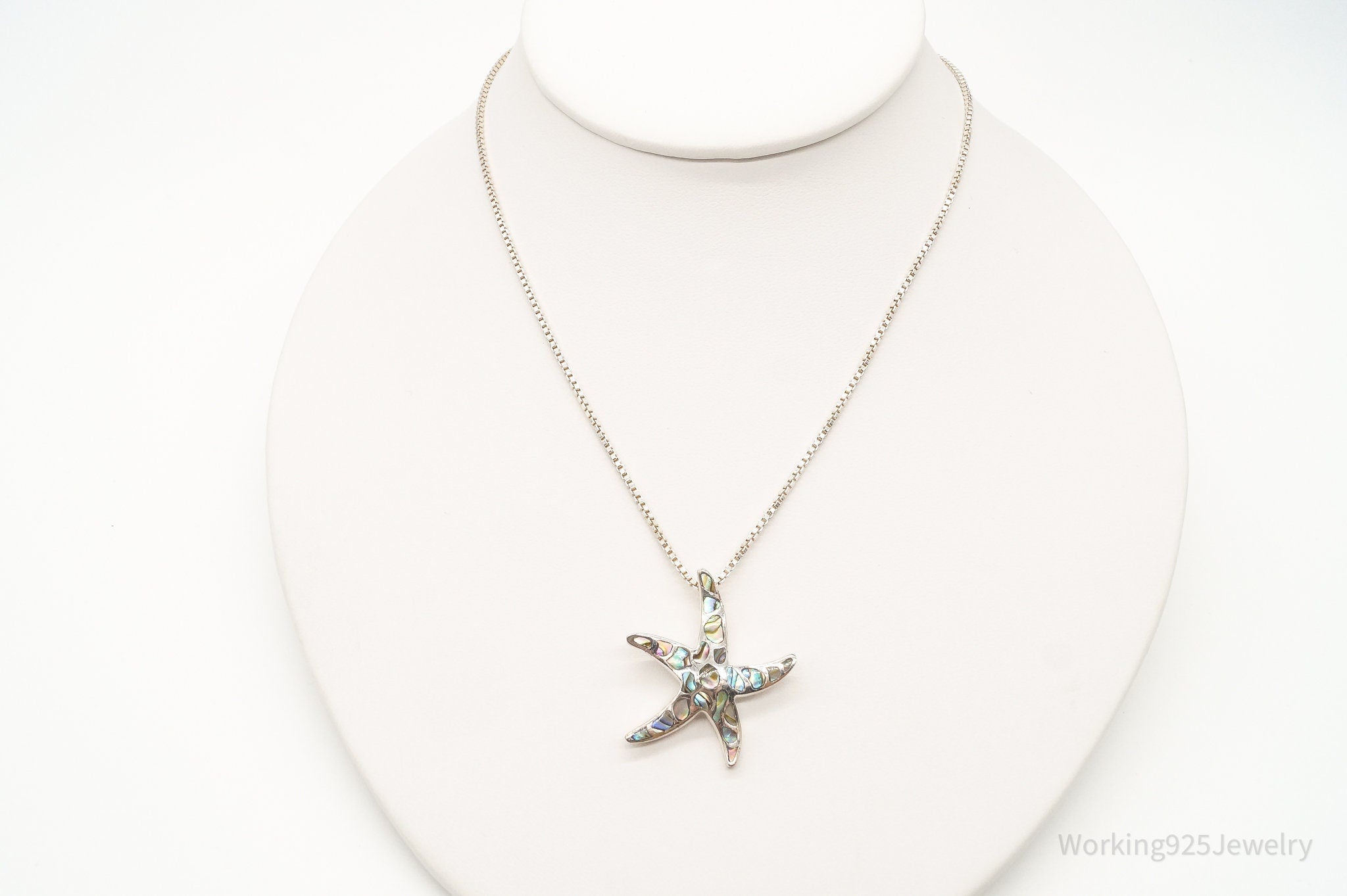 Vintage Paua Abalone Shell Starfish Sea Life Sterling Silver Necklace | Jewelry > Necklaces > Pendants | Wiccan Center