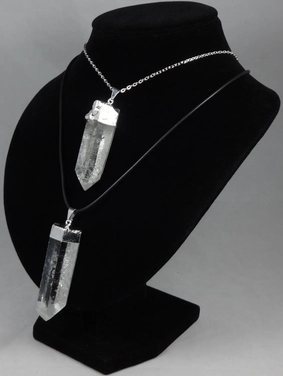 Large Quartz Crystal Point Pendant (Silver Plated) Wholesale | Craft Supplies & Tools > Beads, Gems & Cabochons > Charms & Pendants > Pendants | Wiccan Center