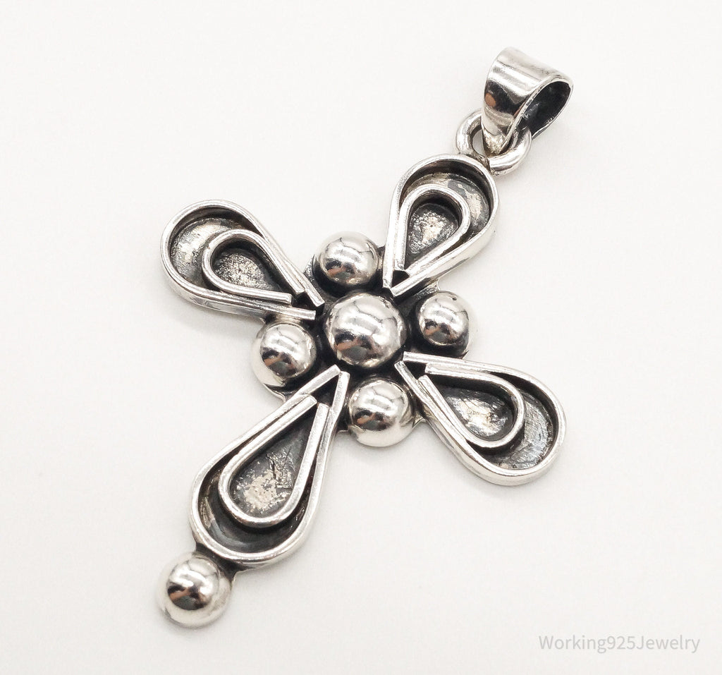 VTG RARE Large Mexico Modernist Bernice Goodspeed Sterling Silver Cross Pendant | Jewelry > Necklaces > Pendants | Wiccan Center
