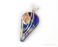 Vintage Large Dichroic Glass Sterling Silver Necklace Pendant | Jewelry > Necklaces > Pendants | Wiccan Center