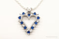 Blue & White Cubic Zirconia Heart Sterling Silver Necklace | Jewelry > Necklaces > Pendants | Wiccan Center