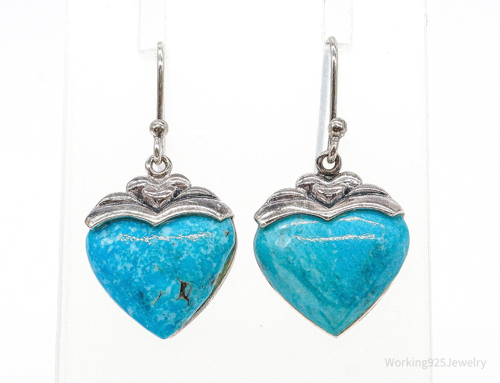 Designer SX Turquoise Hearts Sterling Silver Earrings | Jewelry > Earrings | Wiccan Center