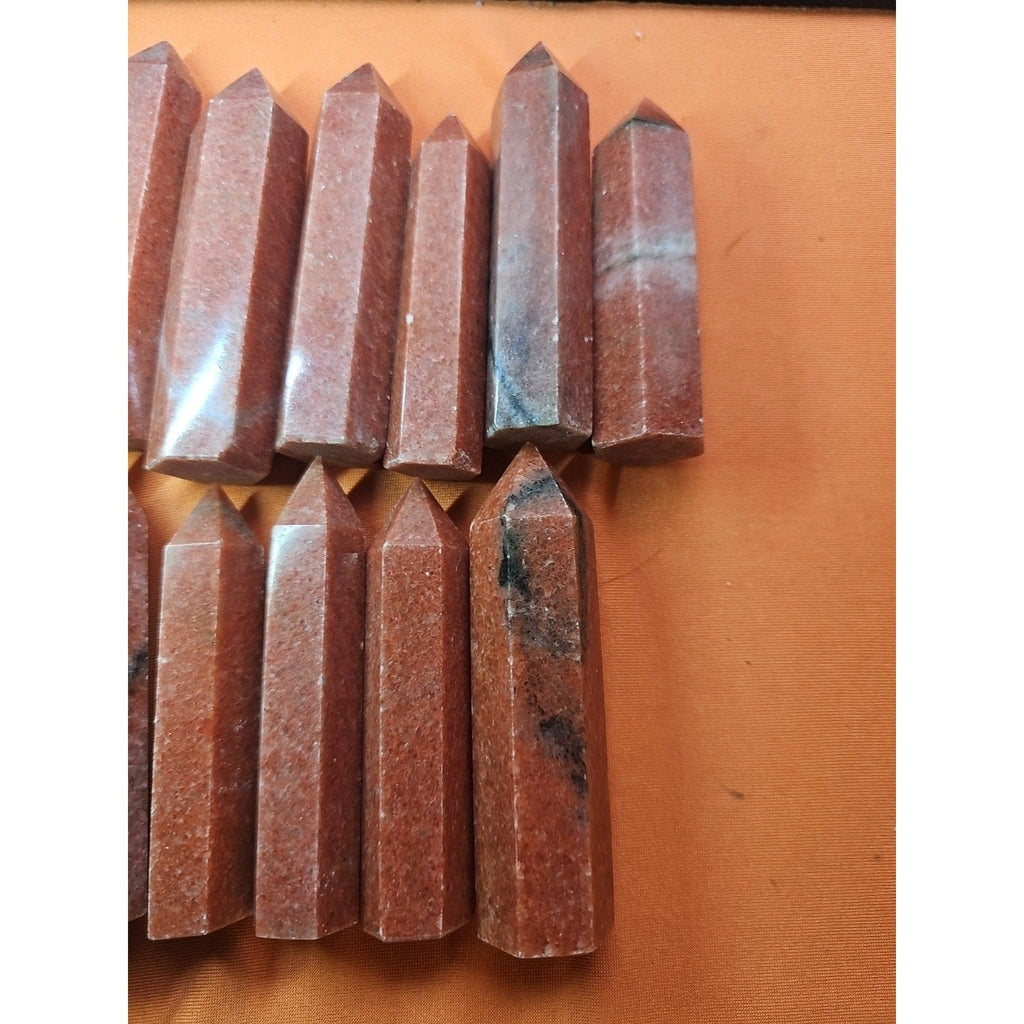 5pcs Avg .65 Natural Rhodonite Quartz Crystal Brazil | Mineral Specimens | Wiccan Center