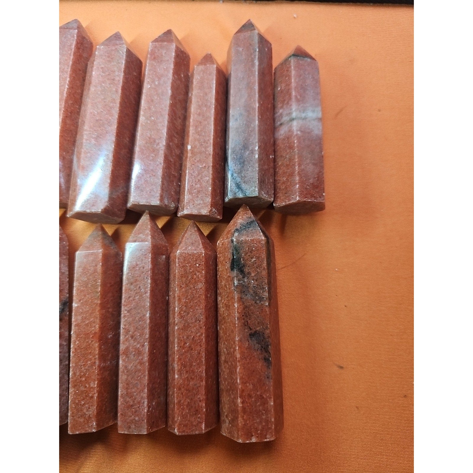 5pcs Avg .65 Natural Rhodonite Quartz Crystal Brazil | Mineral Specimens | Wiccan Center