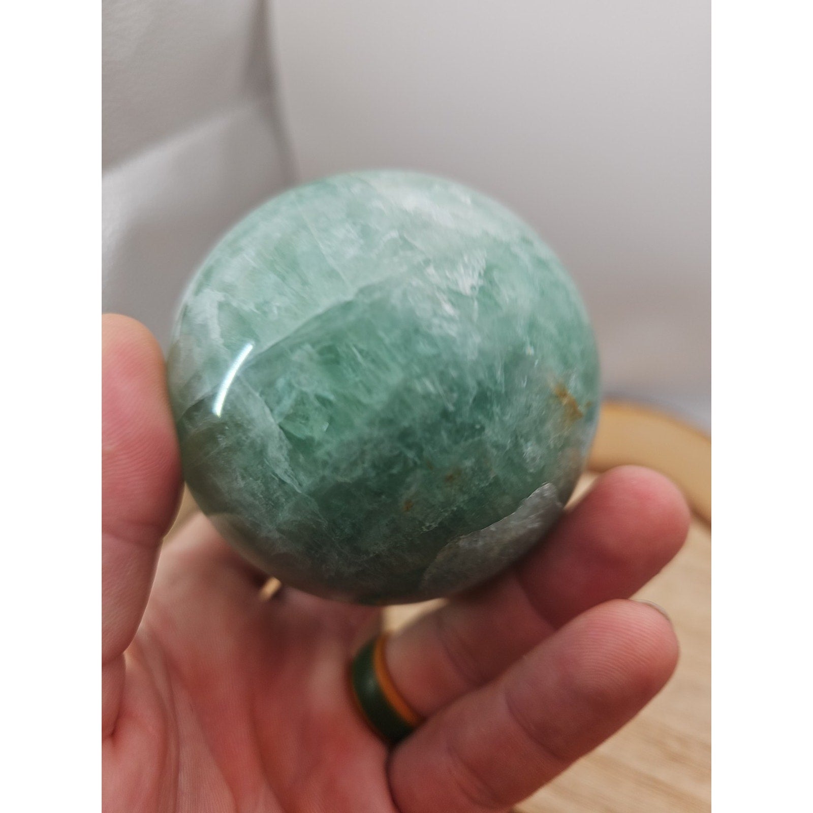 1.43lb Natural Rainbow Fluorite Quartz Crystal Sphere Ball Polished | Crystal Spheres & Eggs | Wiccan Center