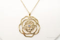 Vintage Cubic Zirconia Gold Vermeil Sterling Silver Flower Necklace 18" | Jewelry > Necklaces > Pendants | Wiccan Center