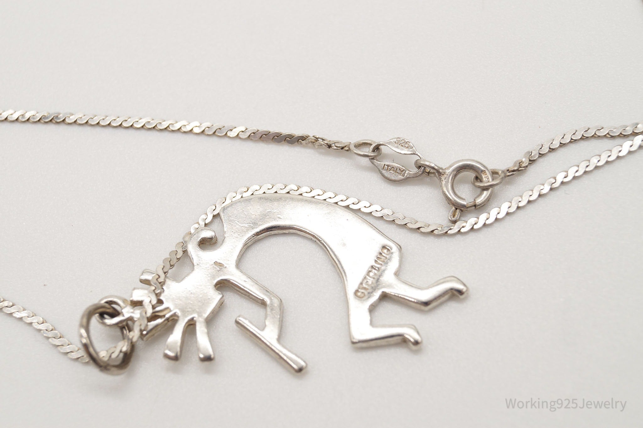 Vintage Native America Dancing Kokopelli Sterling Silver Necklace | Jewelry > Necklaces > Pendants | Wiccan Center